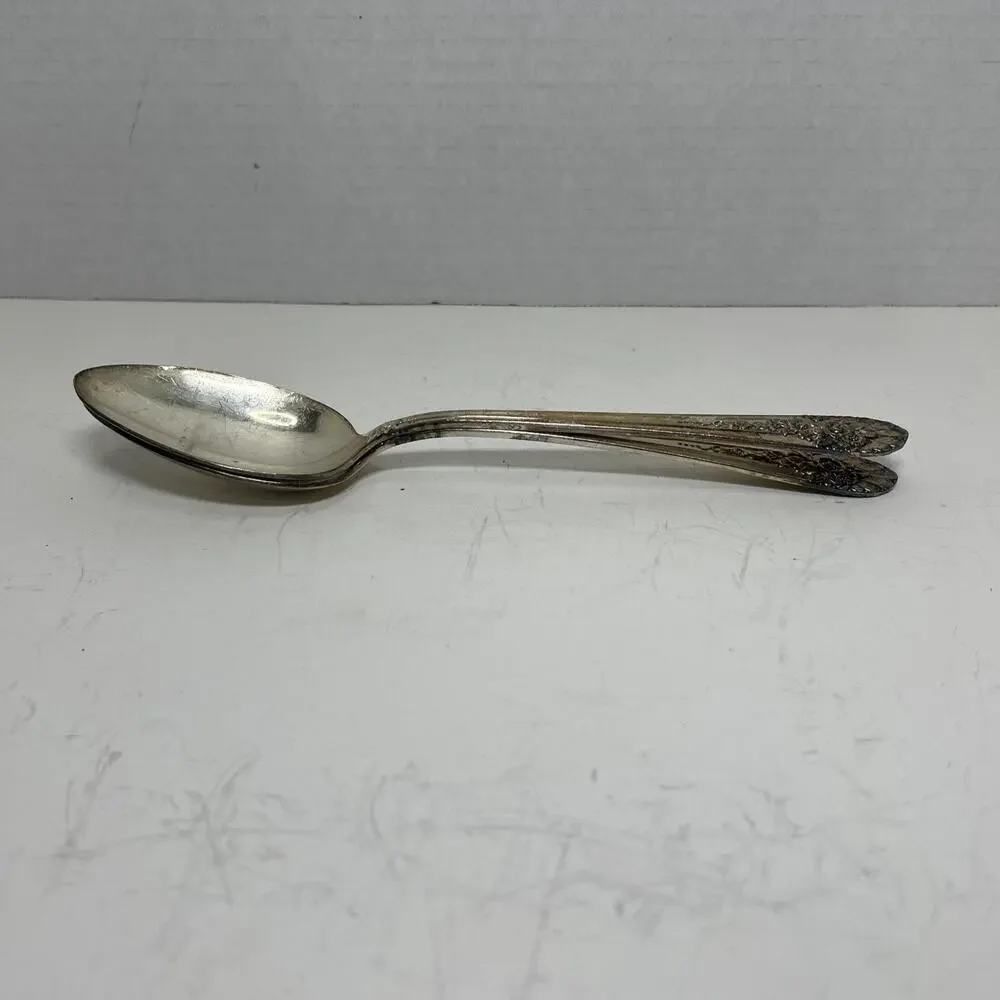 Wm Rogers 1953 Silverplate JUBLILEE Flatware 8.5” Serving Spoons Set Of 2